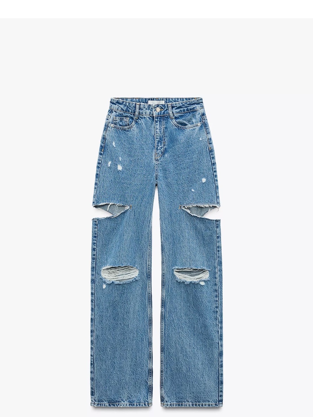 Zara Light Blue Ripped Denim Jeans